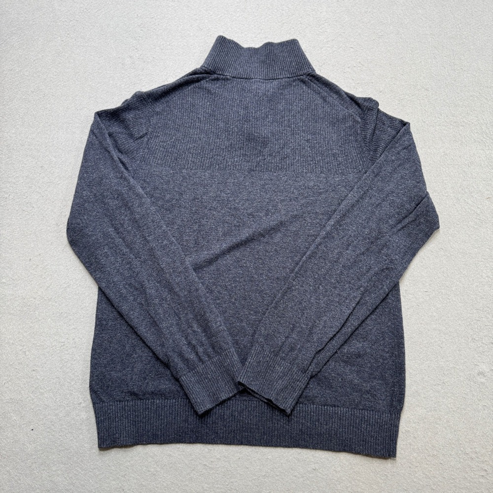 Banana Republic Sweater Men's Small Gray Mockneck Henley Quarter Pullover Preppy - Picture 2 of 6